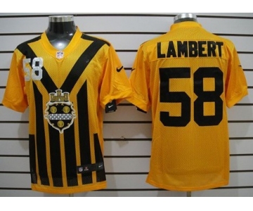 Nike Pittsburgh Steelers #58 Jack Lambert 1933 Yellow Throwback Jersey