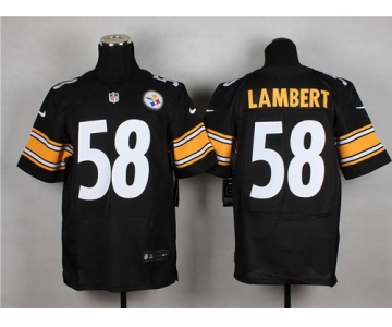 Nike Pittsburgh Steelers #58 Jack Lambert Black Elite Jersey