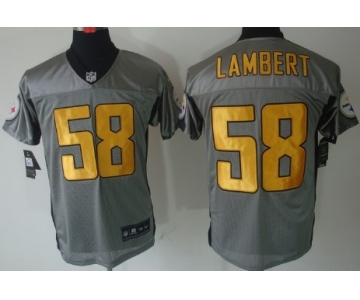 Nike Pittsburgh Steelers #58 Jack Lambert Gray Shadow Elite Jersey