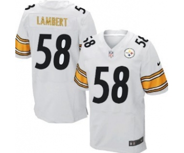 Nike Pittsburgh Steelers #58 Jack Lambert White Elite Jersey