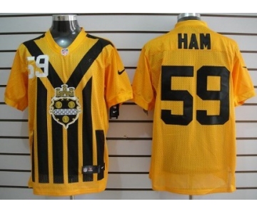 Nike Pittsburgh Steelers #59 Jack Ham 1933 Yellow Throwback Jersey