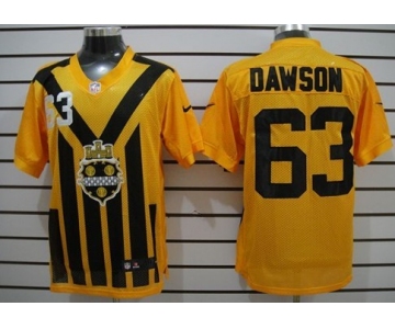 Nike Pittsburgh Steelers #63 Dermontti Dawson 1933 Yellow Throwback Jersey