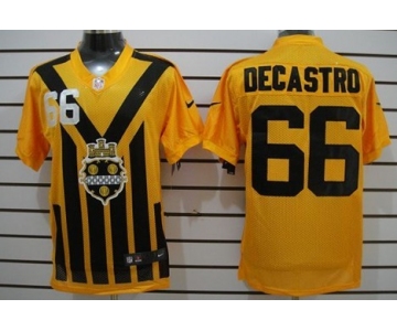 Nike Pittsburgh Steelers #66 David DeCastro 1933 Yellow Throwback Jersey