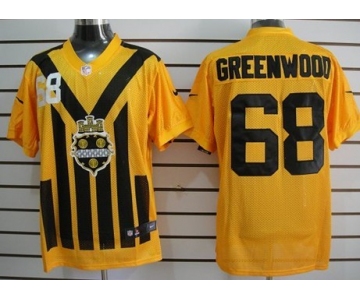 Nike Pittsburgh Steelers #68 L.C. Greenwood 1933 Yellow Throwback Jersey