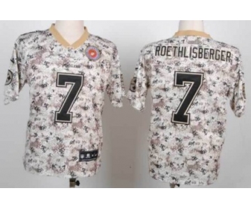 Nike Pittsburgh Steelers #7 Ben Roethlisberger 2013 USMC Camo Elite Jersey