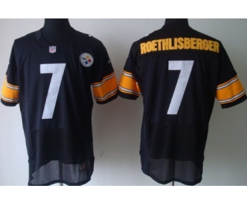 Nike Pittsburgh Steelers #7 Ben Roethlisberger Black Elite Jersey