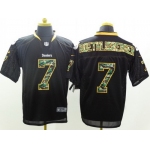 Nike Pittsburgh Steelers #7 Ben Roethlisberger Black With Camo Elite Jersey