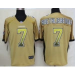 Nike Pittsburgh Steelers #7 Ben Roethlisberger Drift Fashion Yellow Elite Jersey