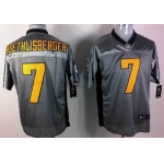 Nike Pittsburgh Steelers #7 Ben Roethlisberger Gray Shadow Elite Jersey