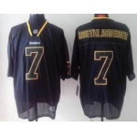 Nike Pittsburgh Steelers #7 Ben Roethlisberger Lights Out Black Elite Jersey