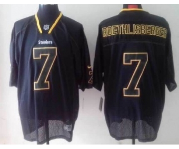 Nike Pittsburgh Steelers #7 Ben Roethlisberger Lights Out Black Elite Jersey