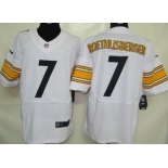 Nike Pittsburgh Steelers #7 Ben Roethlisberger White Elite Jersey