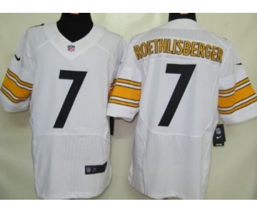 Nike Pittsburgh Steelers #7 Ben Roethlisberger White Elite Jersey
