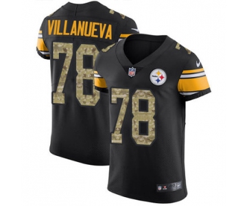 Nike Pittsburgh Steelers #78 Alejandro Villanueva Black Camo Men's Stitched NFL Elite Jersey