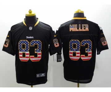 Nike Pittsburgh Steelers #83 Heath Miller 2014 USA Flag Fashion Black Elite Jersey