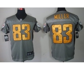 Nike Pittsburgh Steelers #83 Heath Miller Gray Shadow Elite Jersey