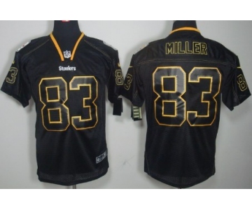 Nike Pittsburgh Steelers #83 Heath Miller Lights Out Black Elite Jersey