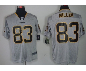 Nike Pittsburgh Steelers #83 Heath Miller Lights Out Gray Elite Jersey