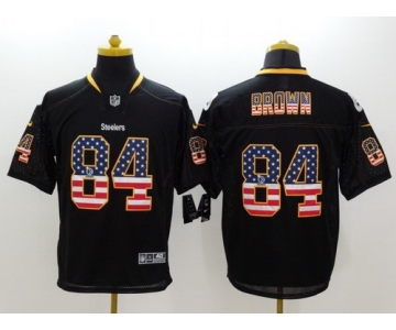 Nike Pittsburgh Steelers #84 Antonio Brown 2014 USA Flag Fashion Black Elite Jersey