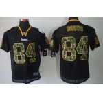 Nike Pittsburgh Steelers #84 Antonio Brown Black With Camo Elite Jersey