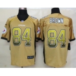 Nike Pittsburgh Steelers #84 Antonio Brown Drift Fashion Yellow Elite Jersey