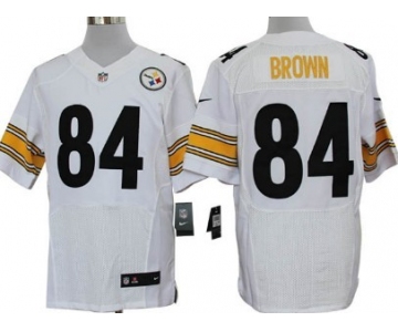 Nike Pittsburgh Steelers #84 Antonio Brown White Elite Jersey