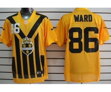 Nike Pittsburgh Steelers #86 Hines Ward 1933 Yellow Throwback Jersey