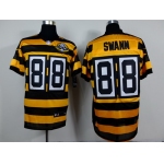 Nike Pittsburgh Steelers #88 Lynn Swann Yellow With Black Throwback 80TH Jersey