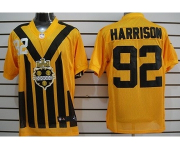 Nike Pittsburgh Steelers #92 James Harrison 1933 Yellow Throwback Jersey