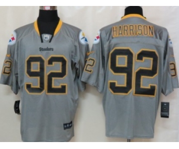 Nike Pittsburgh Steelers #92 James Harrison Lights Out Gray Elite Jersey