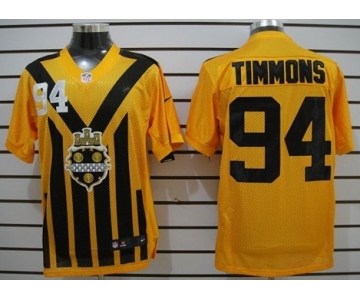 Nike Pittsburgh Steelers #94 Lawrence Timmons 1933 Yellow Throwback Jersey