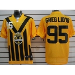 Nike Pittsburgh Steelers #95 Greg Lloyd 1933 Yellow Throwback Jersey