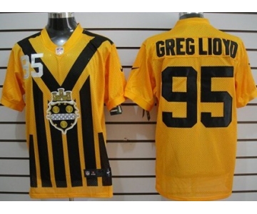 Nike Pittsburgh Steelers #95 Greg Lloyd 1933 Yellow Throwback Jersey