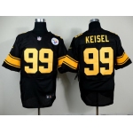 Nike Pittsburgh Steelers #99 Brett Keisel Black With Yellow Elite Jersey