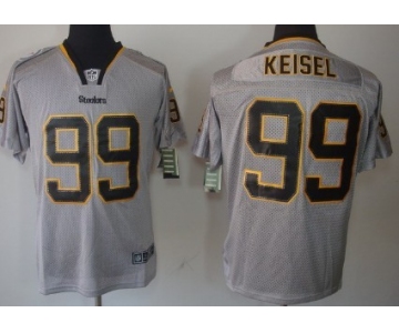 Nike Pittsburgh Steelers #99 Brett Keisel Lights Out Gray Elite Jersey