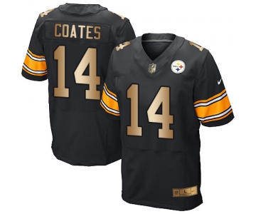 Nike Steelers #14 Sammie Coates Black Team Color Men's Stitched NFL Elite Gold Jersey