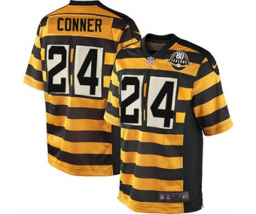 Nike Steelers #24 James Conner Yellow Black Alternate Men's Stitched NFL 80TH Throwback Elite Jersey