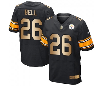 Nike Steelers #26 Le'Veon Bell Black Team Color Men's Stitched NFL Elite Gold Jersey