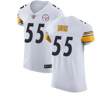 Steelers #55 Devin Bush White Men's Stitched Football Vapor Untouchable Elite Jersey