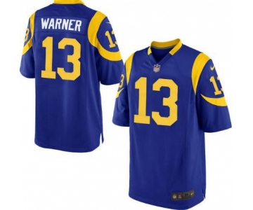 Men's Los Angeles Rams #13 Kurt Warner Royal Blue Alternate NFL Nike Elite Jersey