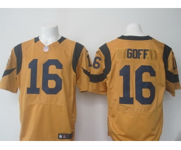 Men's Los Angeles Rams #16 Jared Goff Nike Gold Color Rush 2015 NFL Elite Jersey