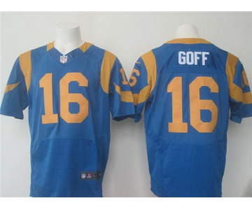 Men's Los Angeles Rams #16 Jared Goff Royal Blue Alternate NFL Nike Elite Jersey