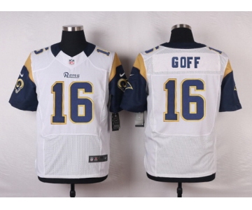 Men's Los Angeles Rams #16 Jared Goff White Road NFL Nike Elite Jersey