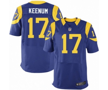 Men's Los Angeles Rams #17 Case Keenum Royal Blue Alternate Stitched NFL Nike Elite Jersey