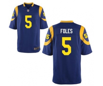 Men's Los Angeles Rams #5 Nick Foles Royal Blue Alternate NFL Nike Elite Jersey