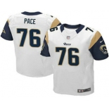 Men's Los Angeles Rams #76 Orlando Pace White Road NFL Nike Elite Jersey