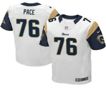 Men's Los Angeles Rams #76 Orlando Pace White Road NFL Nike Elite Jersey