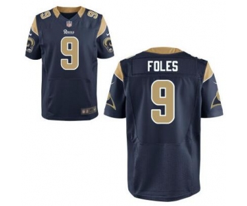 Men's Los Angeles Rams #9 Nick Foles Navy Blue Team Color NFL Nike Elite Jersey