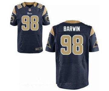 Men's Los Angeles Rams #98 Connor Barwin Navy Blue Team Color Stitched NFL Nike Elite Jersey