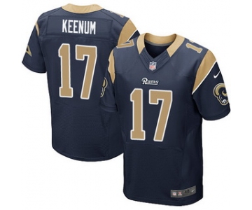 Men's St. Louis Rams #17 Case Keenum Navy Blue Team Color NFL Nike Elite Jersey